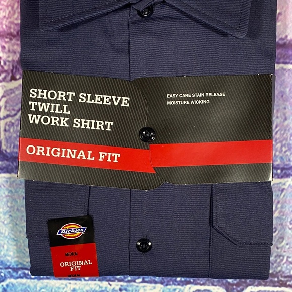 Dickies Work Shirt < Medium, Navy Blue, Short Sleeve, Original Fit, NWT - Picture 4 of 5
